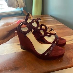 Calvin Klein red wedges